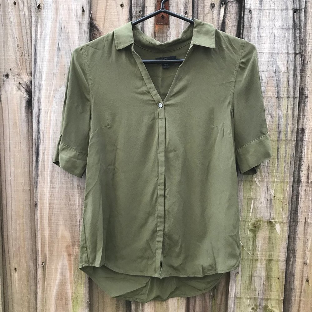 Button-up J. Crew silk shirt